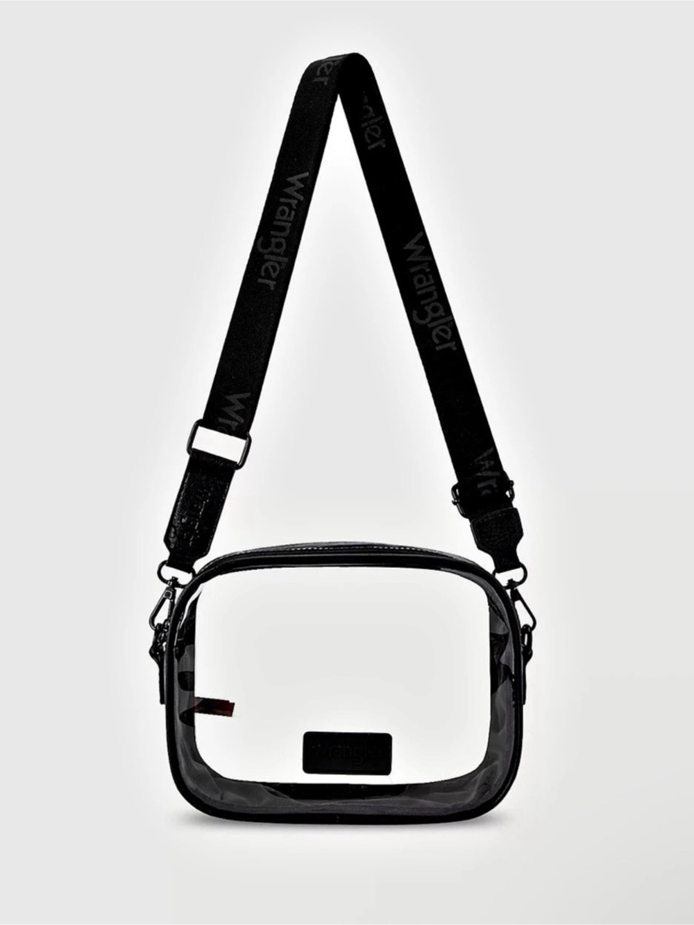 Wrangler Clear Crossbody Bag / Stadium Bag Black & Clear